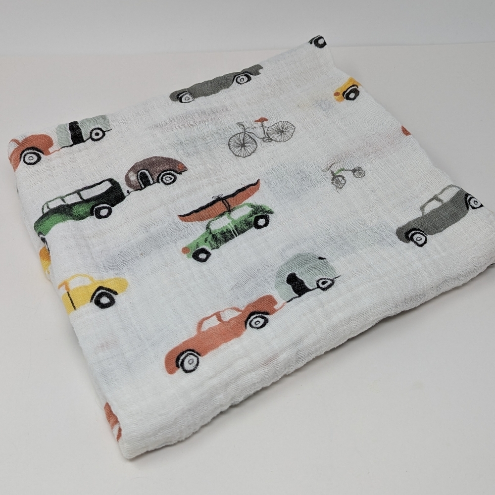 Little Unicorn Vehicle Muslin Baby Blanket Swaddle Colorful Camping Lovey